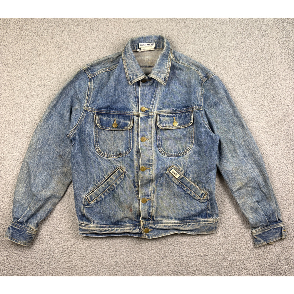 VTG Guess Jean Jacket Womens Medium Georges Marciano USA Trucker